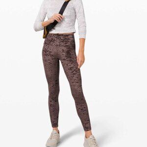 Lululemon High Waist Crushed Velvet Leggings - Brown - Size 6